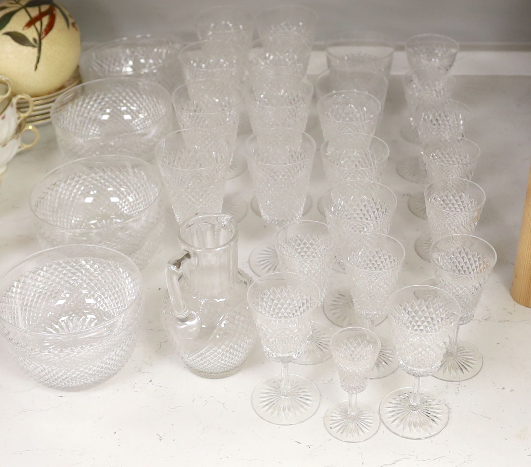 A set of Edwardian cut glass table wares